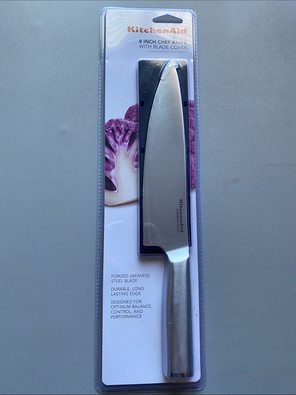 KitchenAid Stainless Steel 8-Inch Chef Knife with Black Blade Cover